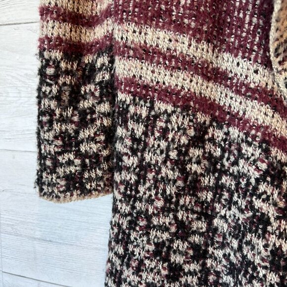 Lucky Brand Duster Cardigan Womens Size Large Boho Wool Longline Metallic Thread - Picture 9 of 16